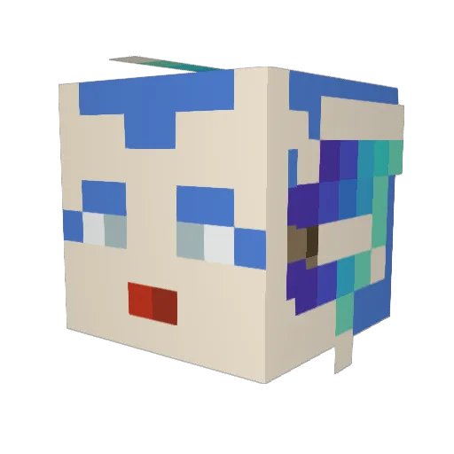 Paloma_Nyoka Minecraft avatar head, 3D render