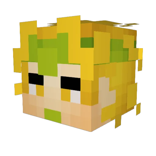 Palpat3 Minecraft avatar head, 3D render