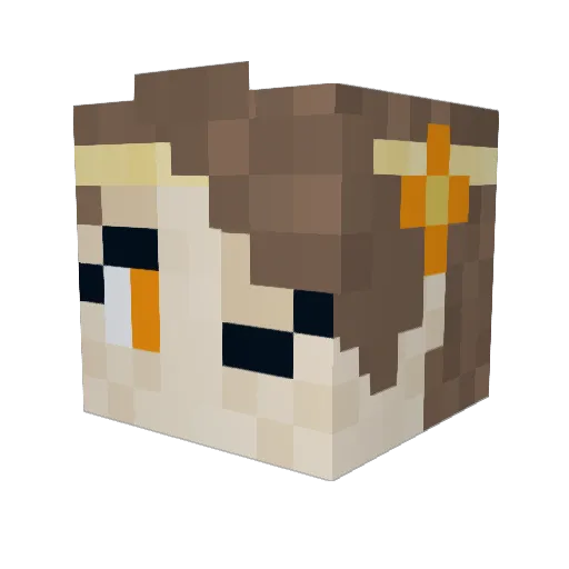 Paludu Minecraft avatar head, 3D render