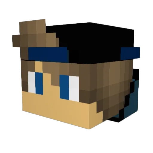 Paluten3 Minecraft avatar head, 3D render