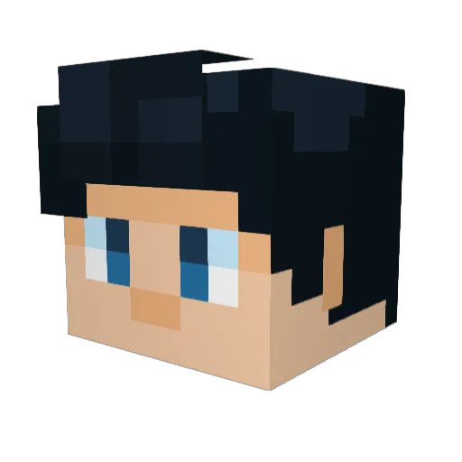 Pamalosebi Minecraft avatar head, 3D render