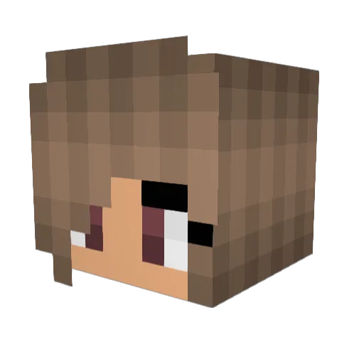 PamiPeach Minecraft avatar head, 3D render