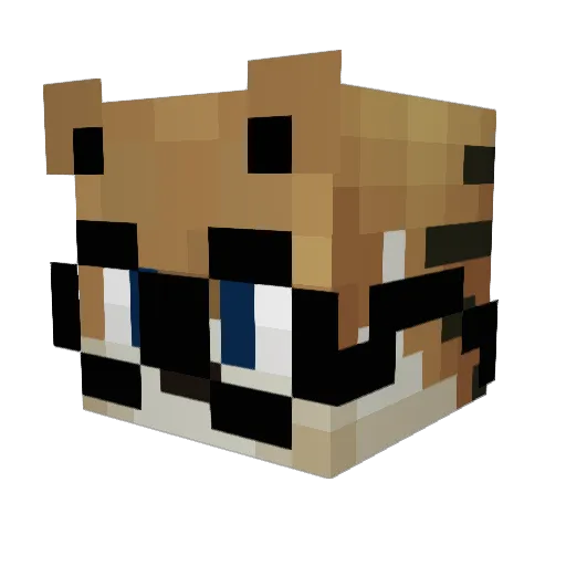 Paminia Minecraft avatar head, 3D render