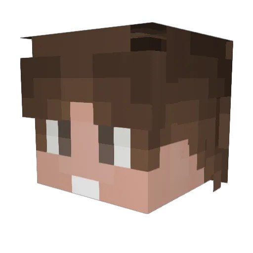 Pan2Q2 Minecraft avatar head, 3D render