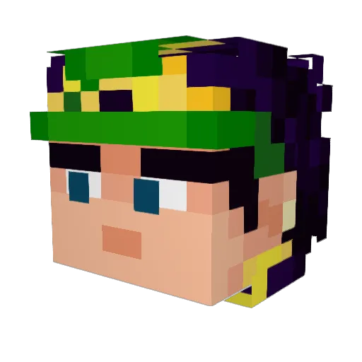 Panchibuu Minecraft avatar head, 3D render