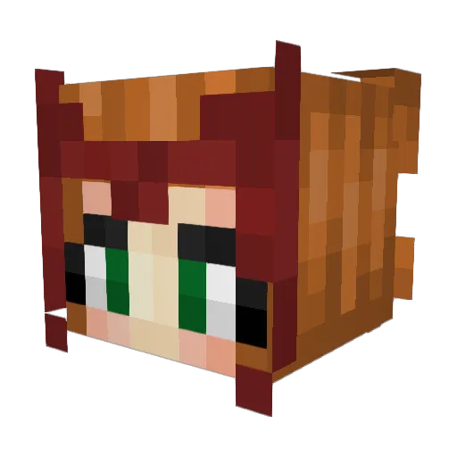 Panda13Linda Minecraft avatar head, 3D render