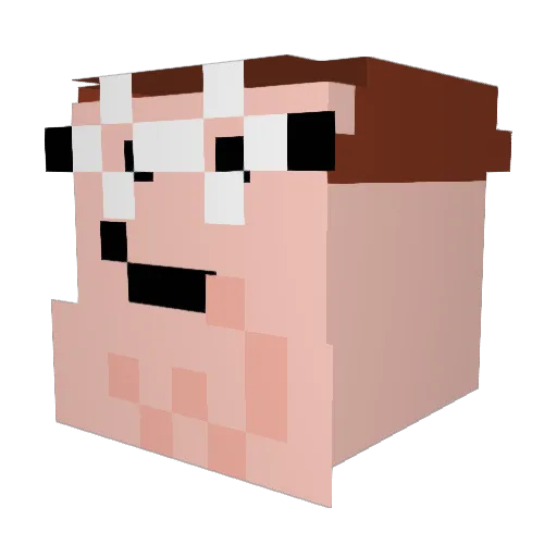 Panda3474 Minecraft avatar head, 3D render