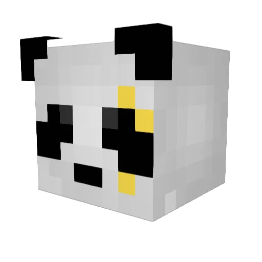 PandaAss Minecraft avatar head, 3D render