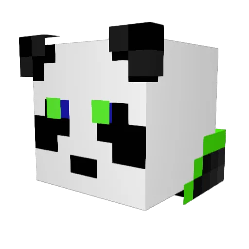 PandaBabee Minecraft avatar head, 3D render