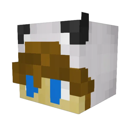 PandaBandana Minecraft avatar head, 3D render