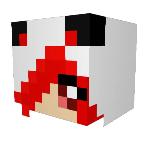 PandaBear44 Minecraft avatar head, 3D render