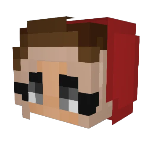 PandaBearV2 Minecraft avatar head, 3D render