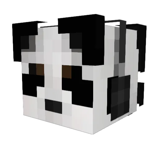 PandaBlink Minecraft avatar head, 3D render