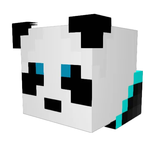 PandaBrawler Minecraft avatar head, 3D render