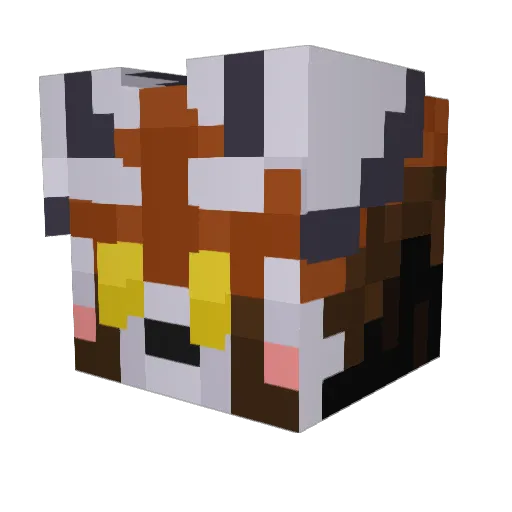 PandaClowns Minecraft avatar head, 3D render