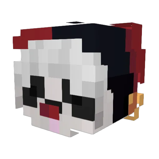 PandaDudie Minecraft avatar head, 3D render