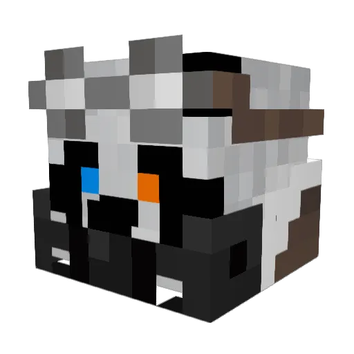 PandaFartRau Minecraft avatar head, 3D render