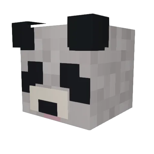 PandaFrog Minecraft avatar head, 3D render
