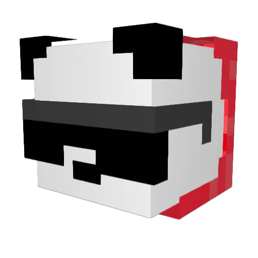 PandaGamer_PvP Minecraft avatar head, 3D render