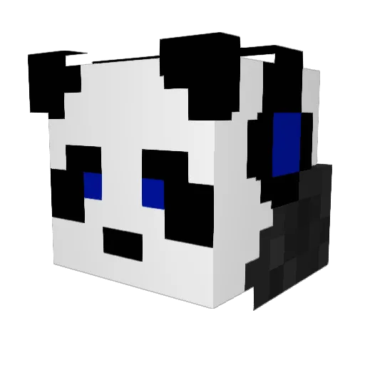 PandaGamingUK Minecraft avatar head, 3D render
