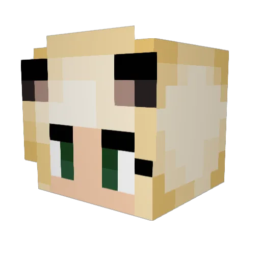 PandaGiirl Minecraft avatar head, 3D render