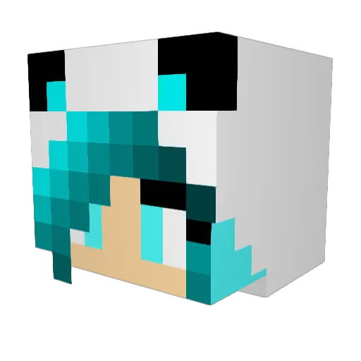 PandaGirl8HD Minecraft avatar head, 3D render