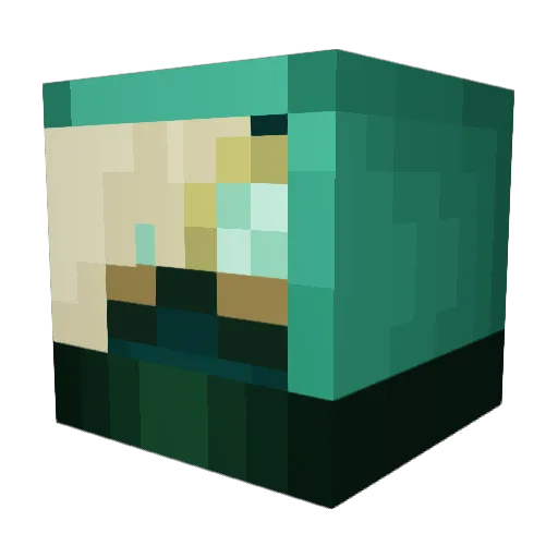 PandaIburo Minecraft avatar head, 3D render