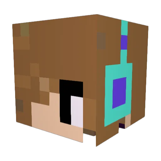 PandaLili Minecraft avatar head, 3D render