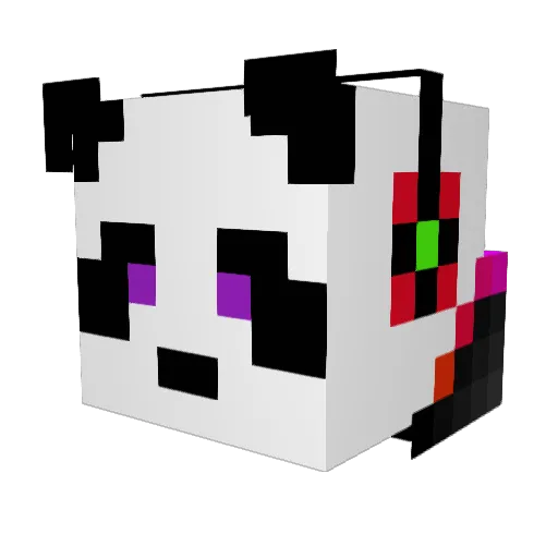 PandaMan437 Minecraft avatar head, 3D render