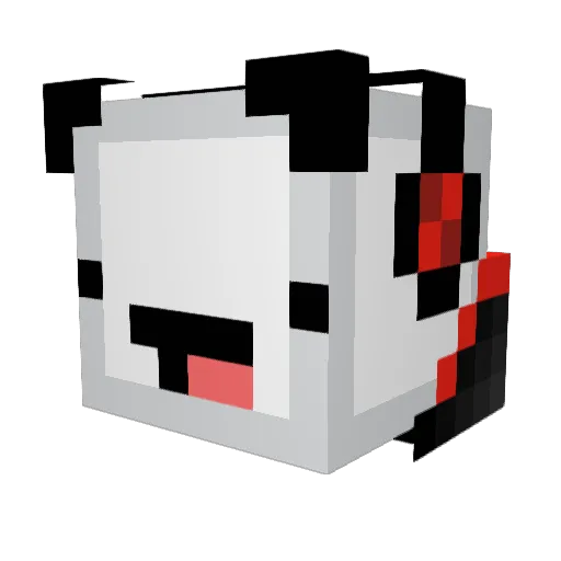 PandaMelee Minecraft avatar head, 3D render