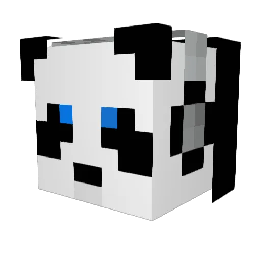 PandaMoga Minecraft avatar head, 3D render