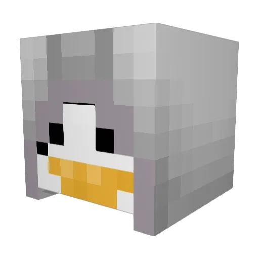PandaNati Minecraft avatar head, 3D render