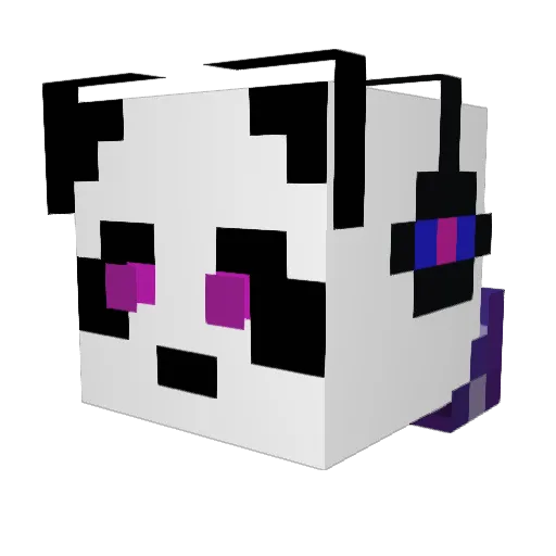 PandaP12 Minecraft avatar head, 3D render