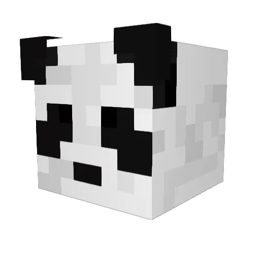PandaPman Minecraft avatar head, 3D render