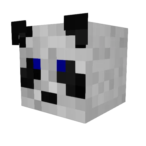 PandaPolsza Minecraft avatar head, 3D render