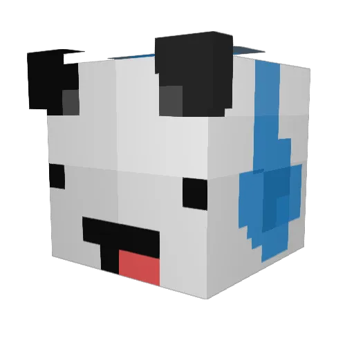 PandaPoper Minecraft avatar head, 3D render