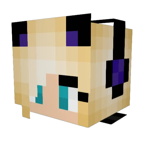 PandaPopples Minecraft avatar head, 3D render