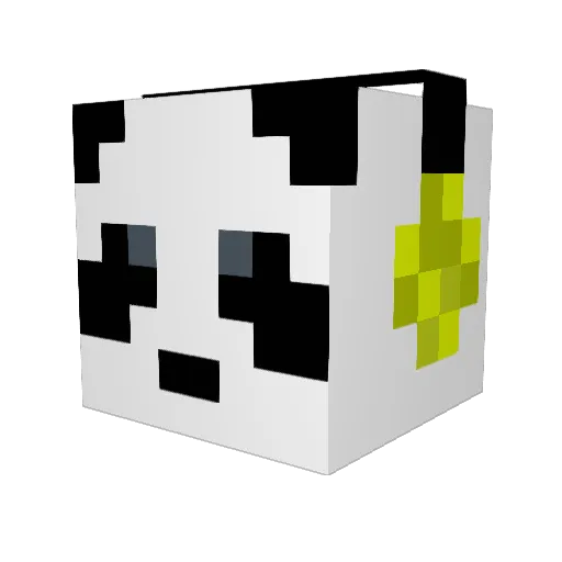 PandaPrivate Minecraft avatar head, 3D render