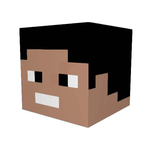 PandaQuiGrimpe Minecraft avatar head, 3D render