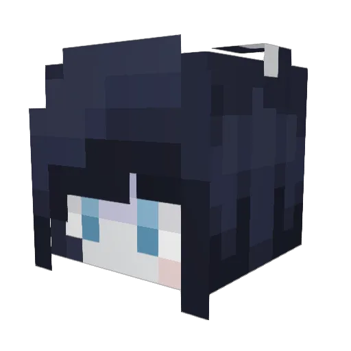 PandaSeifuku Minecraft avatar head, 3D render