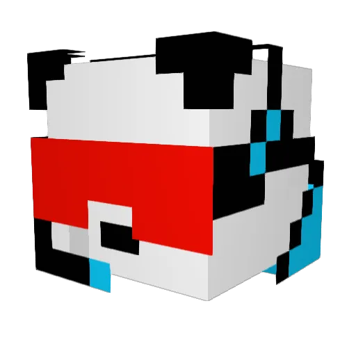 PandaTank77 Minecraft avatar head, 3D render