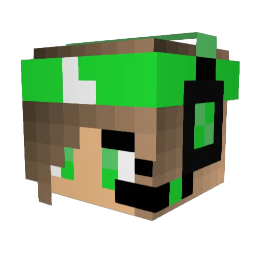 PandaTvCzech Minecraft avatar head, 3D render