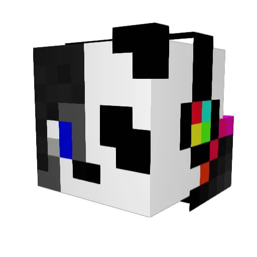 PandaWolf_lg Minecraft avatar head, 3D render