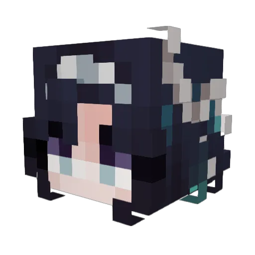 PandaZZbh Minecraft avatar head, 3D render