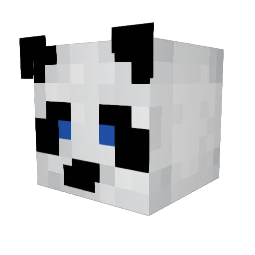 PandaZeke Minecraft avatar head, 3D render