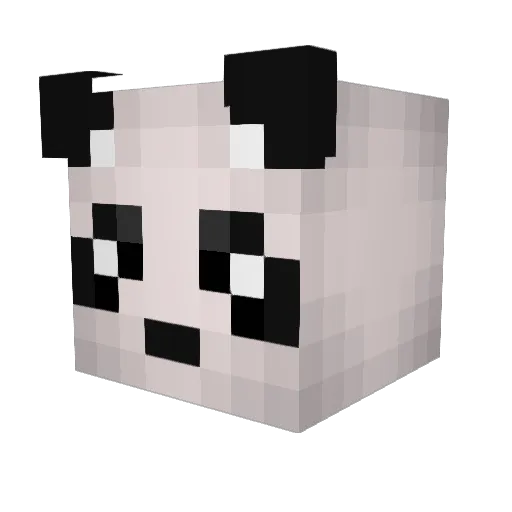 Panda_Bot_ Minecraft avatar head, 3D render