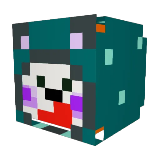 Panda_Gom Minecraft avatar head, 3D render