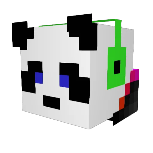 Panda_Juls Minecraft avatar head, 3D render