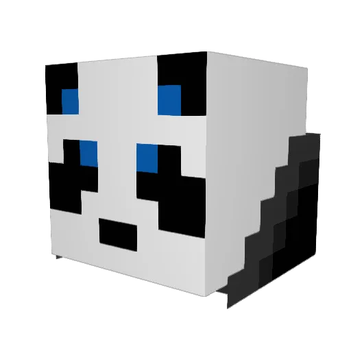 Panda_Monarch Minecraft avatar head, 3D render