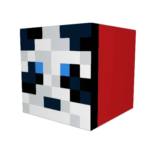 Panda__27 Minecraft avatar head, 3D render